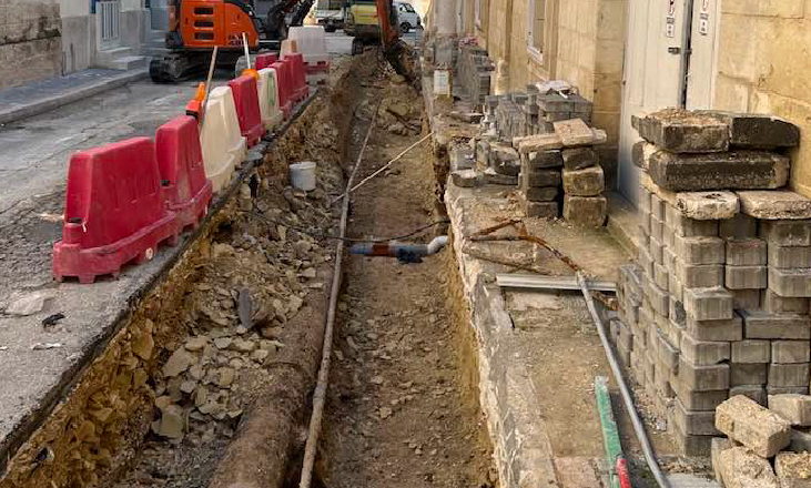 trench roadwork malta